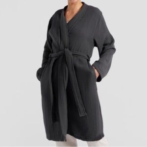 Parachute Cloud Cotton Robe Charcoal Grey Waffle Extra Small